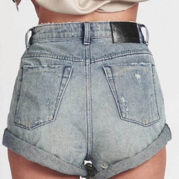 One Teaspoon High Waist Bandits Jean Shorts Size 27 - Picture 2 of 5